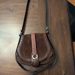 Cole Haan Brown Suede crossbody purse